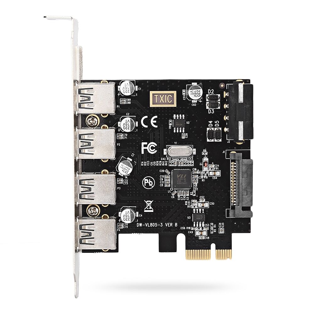 PCI Express To USB3.0 4 Port Expansion Card Adapter 