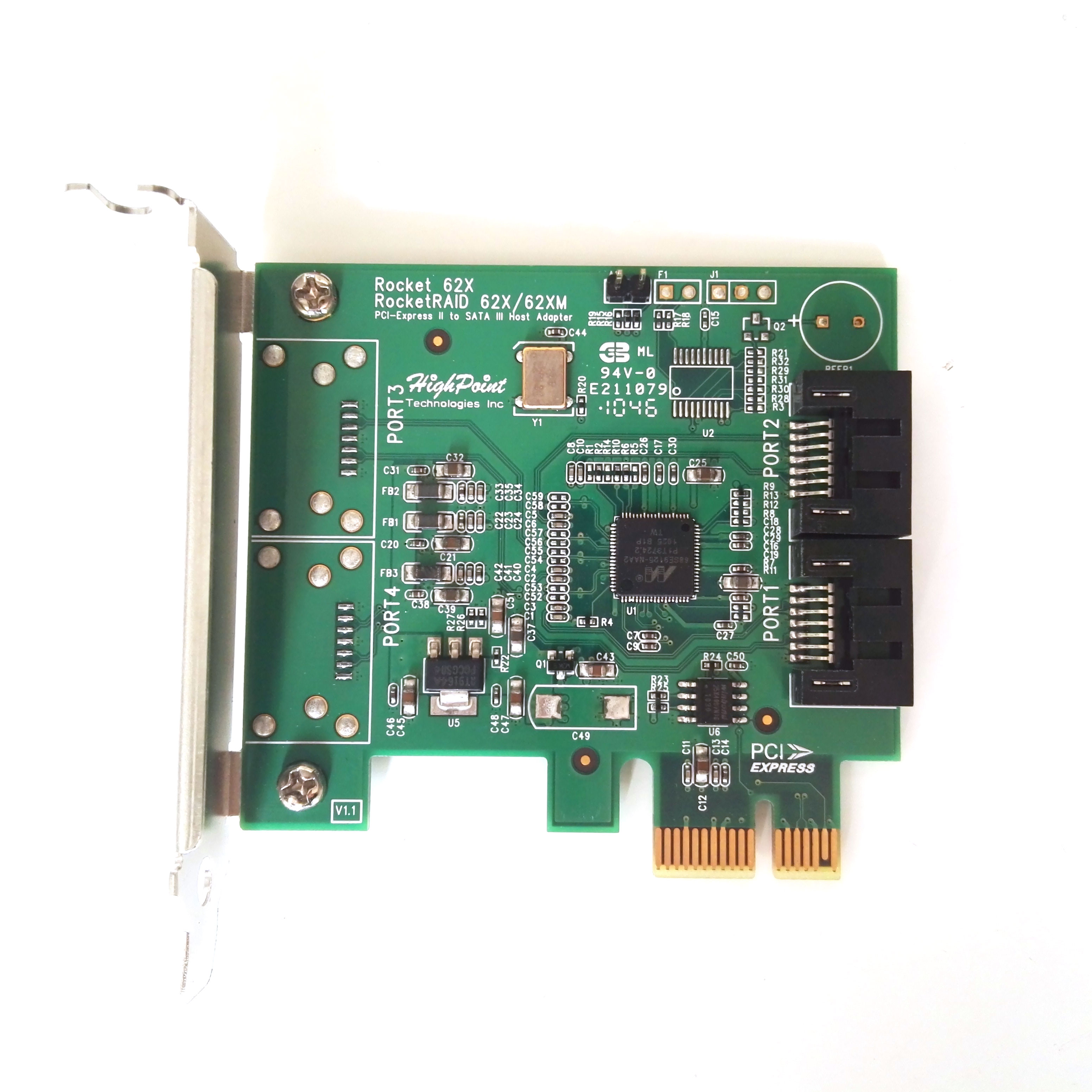 RocketRAID 620 2-Ports SATA PCI-Express 2.0 x1 SAS R620 RR620 Controller Card