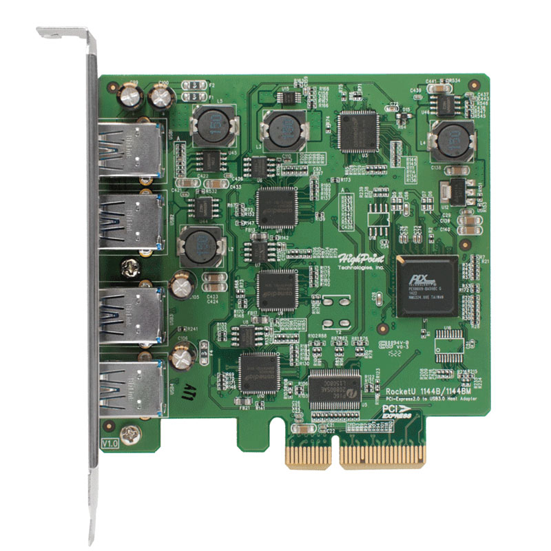RocketU 1144D RU1144D 4-Port USB 3.0 PCI-Express 2.0 x 4 USB Controller
